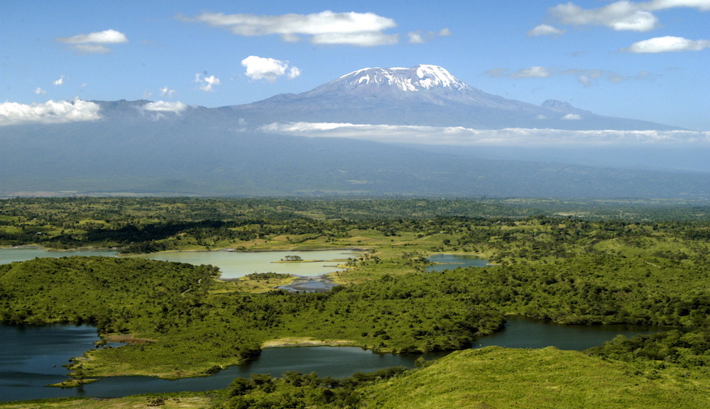 Die Momella Seen vom Aussichtspunkt Boma la megi - Boma La Megi viewing point onto the Momella lakes